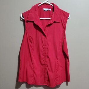 Denver Hayes Red Button Down Sleeveless Shirt Size 2XL